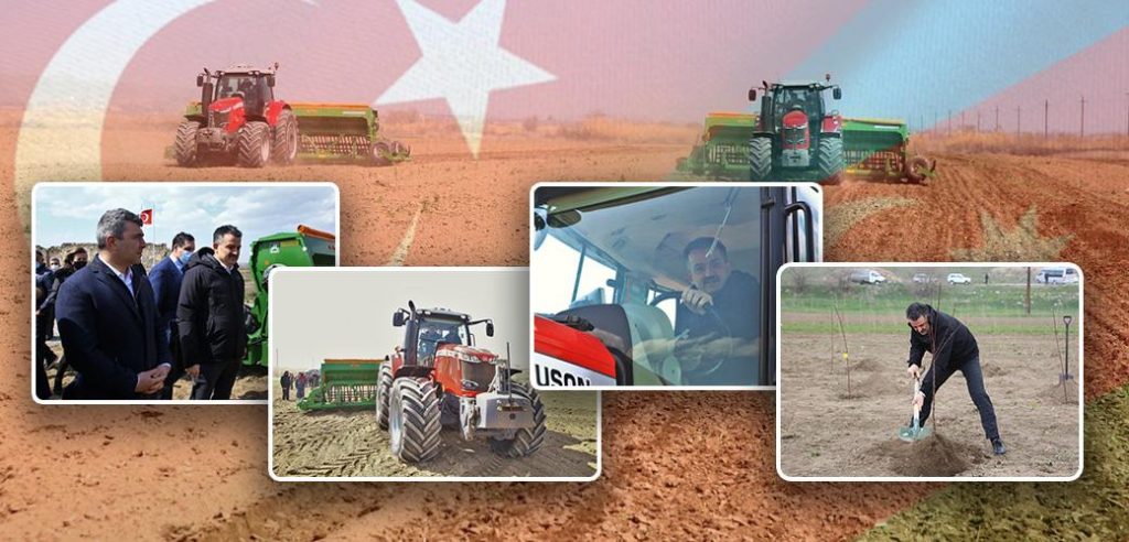 Bakan Bekir Pakdemirli, Cebrayil ve Zengilan’da Tohum Ekti, Meyve Fidanı Dikti