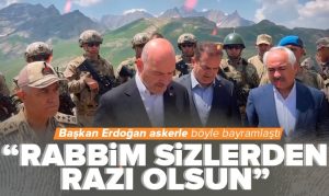 Cumhurbaşkanı Erdoğan Mehmetçik ile bayramlaştı