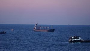 Tahıl gemisi İstanbul Boğazı girişine demirledi