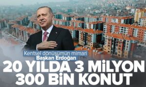 Cumhurbaşkanı Erdoğan, “Kentsel dönüşüm projeleriyle bugüne kadar 3,3 milyon konutu yeniledik”