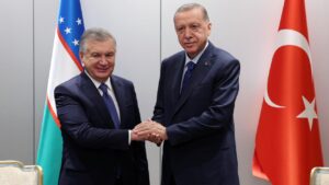 Cumhurbaşkanı Erdoğan Özbekistan Cumhurbaşkanı Mirziyoyev ile görüştü