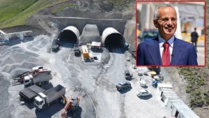 Bakan Uraloğlu, “Van – Hakkari yönündeki çift tüplü Güzeldere Tünelin nihai beton kaplama çalışmaları işleri devam ediyor”
