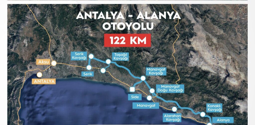 Antalya-Alanya Otoyolu tamamlandığında söz konusu projeyle ekonomik açıdan 17,7 milyar liralık kazanım sağlanacak