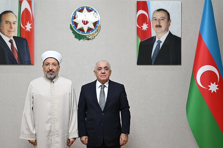 Diyanet İşleri Başkanı Arpaguş, Azerbaycan Başbakanı Esedov tarafından kabul edildi