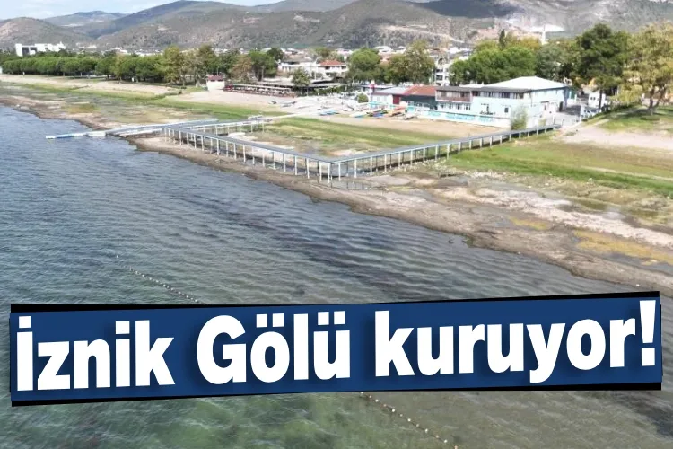 İznik Gölü’nü besleyen kaynaktan su çekimi, Gölü giderek küçülmesine neden oluyor…