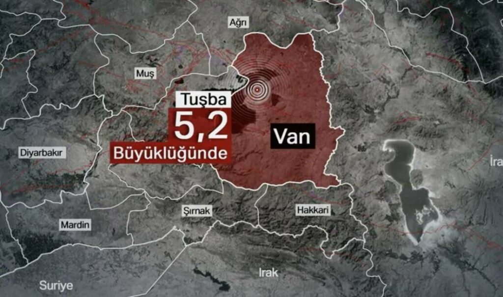 Van’da 5,2 büyüklüğünde deprem oldu